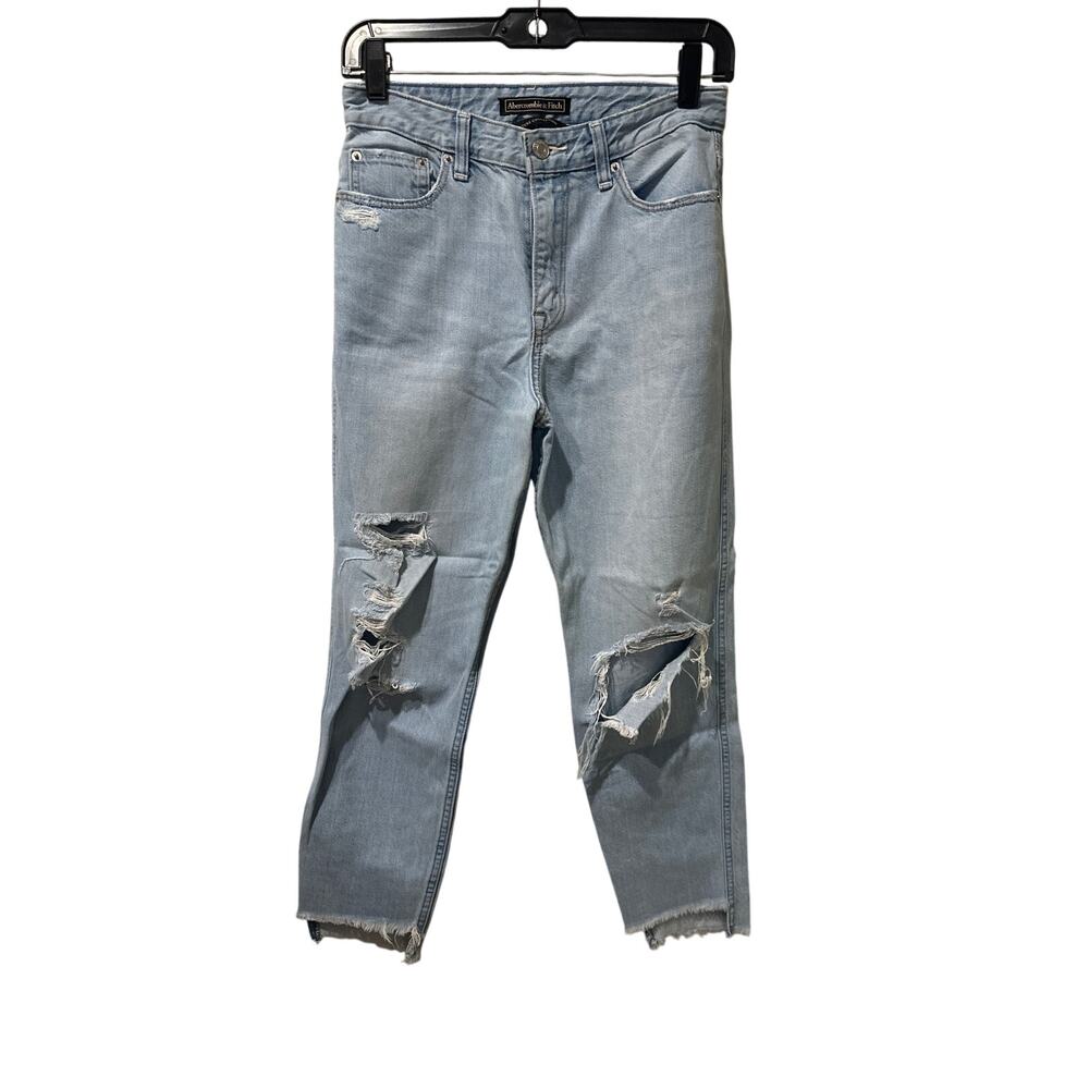 ⭐️ Women’s Abercrombie & Fitch Light Distressed Ankle Jeans Size 26X27